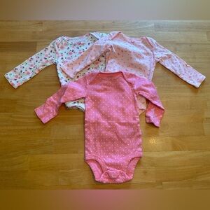 Carter’s Simple Joys 3-Pack Long Sleeve Onesies | 12M